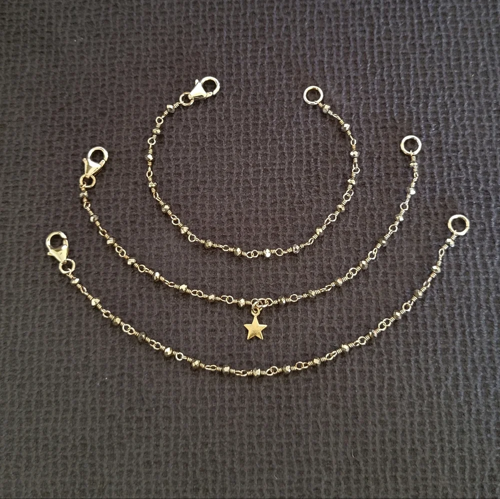 ✨️HP✨️ Dainty Gold💛 Pyrite Bracelet Trio3️⃣ - NWOT